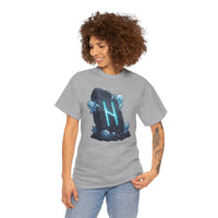 Hagalaz Rune Stone Graphic T-Shirt - Heavyweight Cotton Classic Fit - Unisex White
