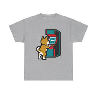 8-Bit Pixel Gaming Dog T-Shirt - Heavyweight Cotton Classic Fit Tee - Unisex White