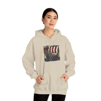 Longship Prow Viking Dog Hoodie - Cozy Cotton Poly Fleece - Unisex White
