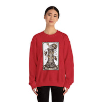 The Tower Tarot Card Sweatshirt - Heavy Blend Fleece Crewneck - Unisex White