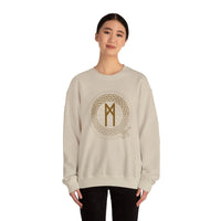 Mannaz Rune Celtic Knot Sweatshirt - Classic Fit Heavy Blend Crewneck - Unisex White