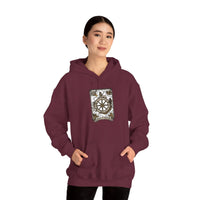 Wheel of Fortune Tarot Card Hoodie - Soft Fleece Blend Pullover - Unisex Off White