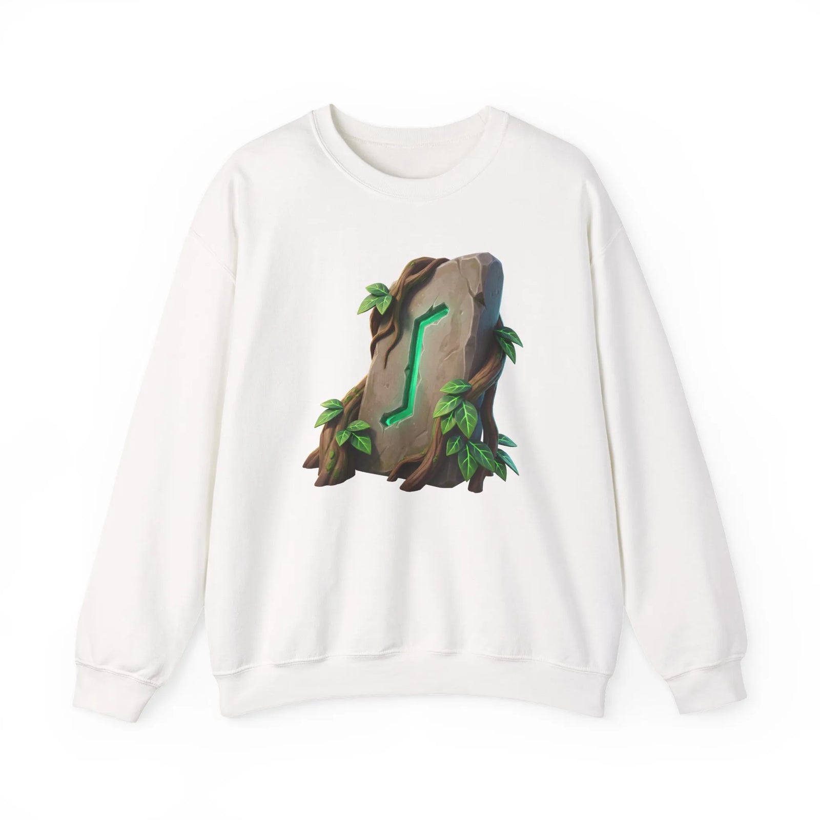 Eihwaz Rune Yggdrasil Tree Sweatshirt - Heavy Blend Classic Crewneck - Unisex Off White
