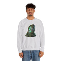 Othala Rune Ancient Stone Sweatshirt - Heavy Blend Cotton Polyester Crewneck - Unisex White