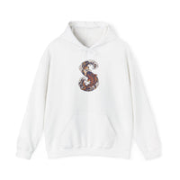 Ukiyo-e Samurai Cat Koi Rider Hoodie - Cozy Soft Blend Fleece Pullover - Unisex Off White