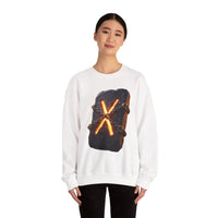 Gebo Rune Stone Graphic Sweatshirt - Medium Heavy Fleece Crewneck - Unisex White