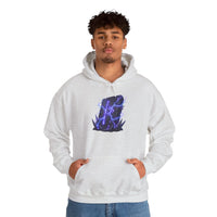 Thurisaz Rune Lightning Graphic Hoodie - Heavy Blend Fleece Pullover - Unisex White