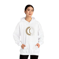 Perthro Runic Symbol Hoodie - Heavyweight Fleece Pullover - Unisex White