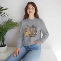 Egyptian Cat Scales Graphic Sweatshirt - Heavy Blend Fleece Crewneck - Unisex White