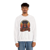 Rottweiler Retro Sunset Sweatshirt - Heavy Blend Fleece Crewneck - Unisex White