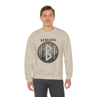 Berkana Rune Earth Mother Sweatshirt - Heavy Blend Cotton-Poly Crewneck - Unisex White