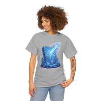 Tiwaz Tyr Sky Sword Graphic T-Shirt - Heavy Cotton Classic Fit Tee - Unisex White