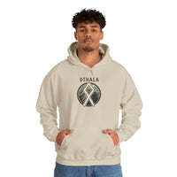 Norse Othala Rune Graphic Hoodie - Medium-Heavy Cotton Blend Pullover - Unisex White