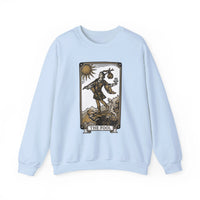 The Fool Tarot Card Graphic Sweatshirt - Heavy Blend Crewneck Fleece - Unisex White