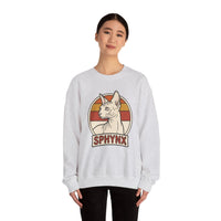 Sphynx Retro 70s Sunset Breeds Sweatshirt - Heavy Blend Crewneck Fleece - Unisex Ash