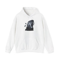 Mannaz Rune Humanity Reflection Hoodie - Heavyweight Fleece Pullover - Unisex White