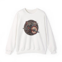 Shieldmaiden Viking Berserker Cats Sweatshirt - Heavy Blend Fleece Crewneck - Unisex White