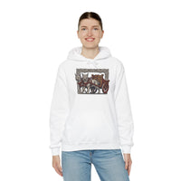 Freyja's Sacred Cats Chariot Graphic Hoodie - Cozy Fleece Pullover Hoodie - Unisex Off White