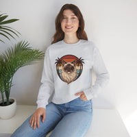 Ragdoll Cool Cat 70s Sunset Aviators Sweatshirt - Classic Fit Midweight Crewneck - Unisex White