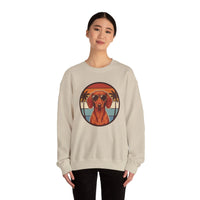 Dachshund Sunset Aviators Sweatshirt - Heavy Blend Fleece Crewneck - Unisex White