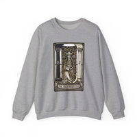 The High Priestess Tarot Card Sweatshirt - Heavy Blend Fleece Crewneck - Unisex White