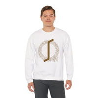 Eihwaz Yew Rune Symbol Sweatshirt - Heavy Blend Fleece Crewneck - Unisex Ash