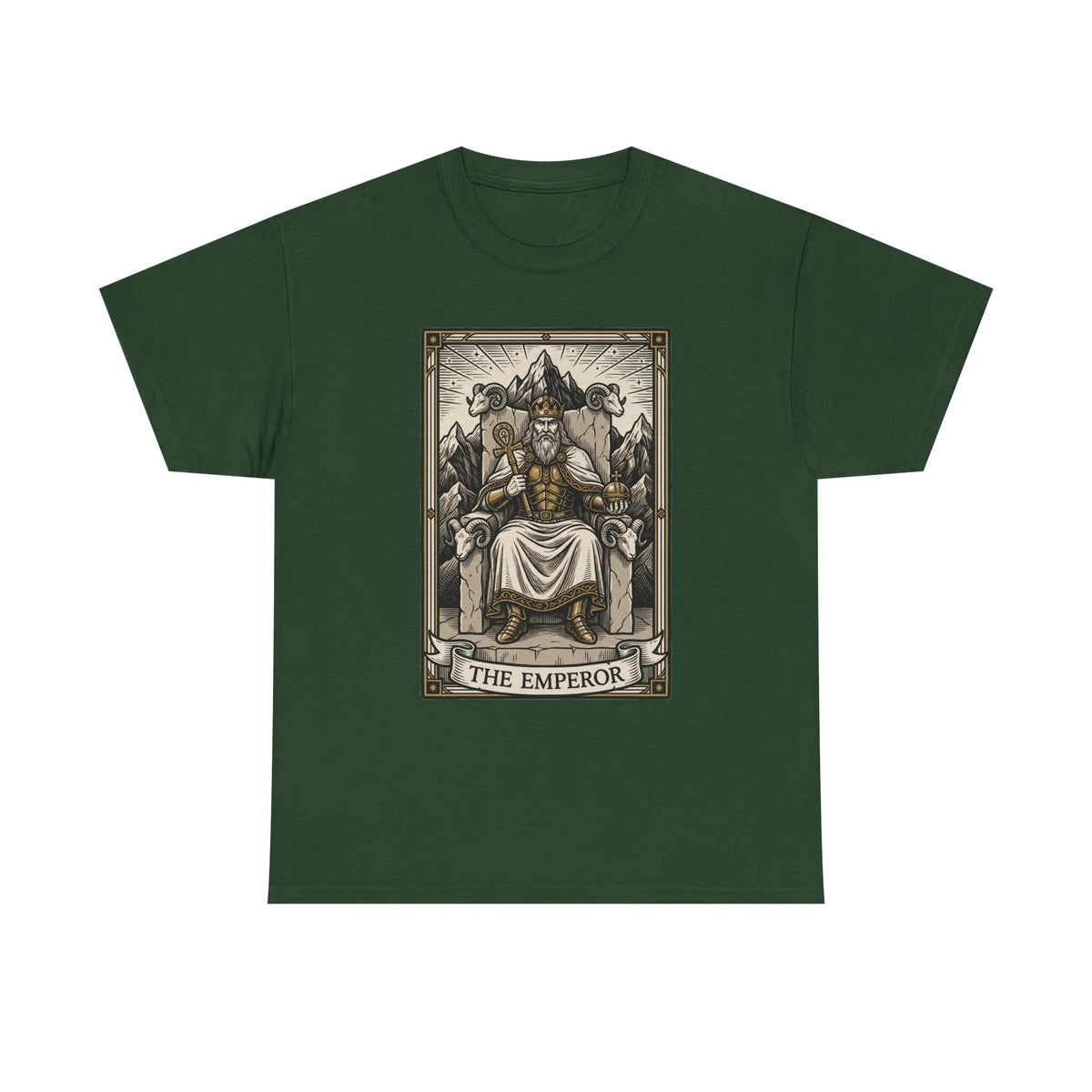 The Emperor Tarot Card T-Shirt - Heavy Cotton Classic Fit - Unisex White