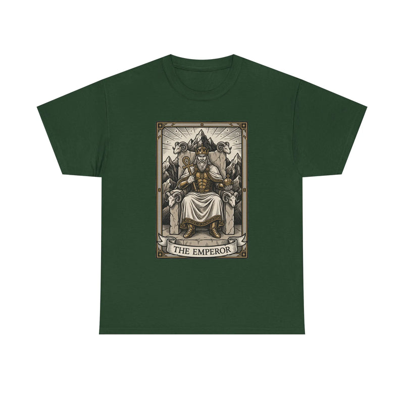The Emperor Tarot Card T-Shirt - Heavy Cotton Classic Fit - Unisex White