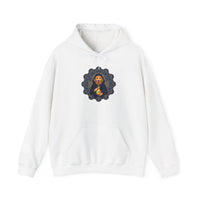 Alchemist Dog Sacred Geometry Hoodie - Midweight Cotton-Poly Pullover - Unisex White