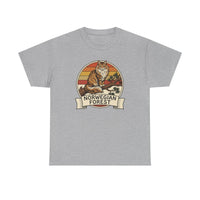Norwegian Forest Cat Retro Sunset T-Shirt - Heavy Cotton Classic Fit Tee - Unisex White