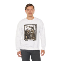 Strength Tarot Card Sweatshirt - Heavy Blend Crewneck Fleece - Unisex White