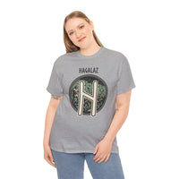 Hagalaz Rune Nordic Graphic T-Shirt - Heavy Cotton Classic Fit Tee - Unisex White