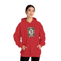 The World Tarot Card Graphic Hoodie - Heavyweight Cotton Blend Pullover - Unisex White