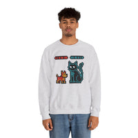 Pixel Gaming Dogs Boss Fight Sweatshirt - Heavy Blend Fleece Crewneck - Unisex White