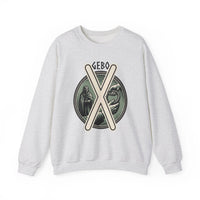 Gebo Rune Gift Cycle Graphic Sweatshirt - Heavyweight Cotton Blend Crewneck - Unisex White