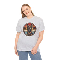 German Shepherd 70s Sunset Aviators T-Shirt - Heavy Cotton Classic Fit Tee - Unisex White