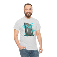 Ehwaz Rune Twin Horse T-Shirt - Heavyweight 100% Cotton Classic Tee - Unisex White