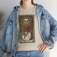 Tarot The Sun Card T-Shirt - Medium Weight 100% Cotton Tee - Unisex White