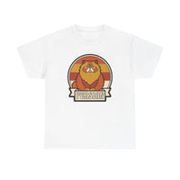 Persian Cat Retro Sunset T-Shirt - Heavy Cotton Classic Fit Tee - Unisex White