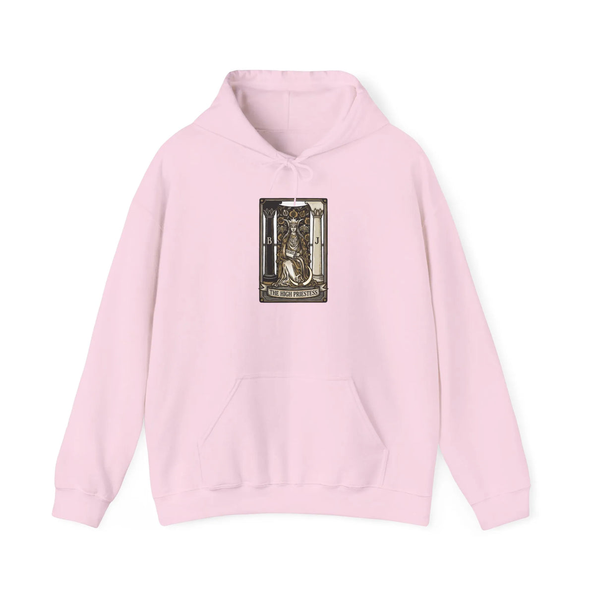 High Priestess Tarot Card Hoodie - Heavy Blend Fleece Pullover - Unisex White
