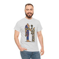 Bastet Sphynx Egyptian Pharaoh Cat T-Shirt - Heavy Cotton Classic Fit Tee - Unisex White