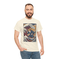 Ronin and the Wave Ukiyo-e T-Shirt - Heavy Cotton Classic Fit Tee - Unisex Off White