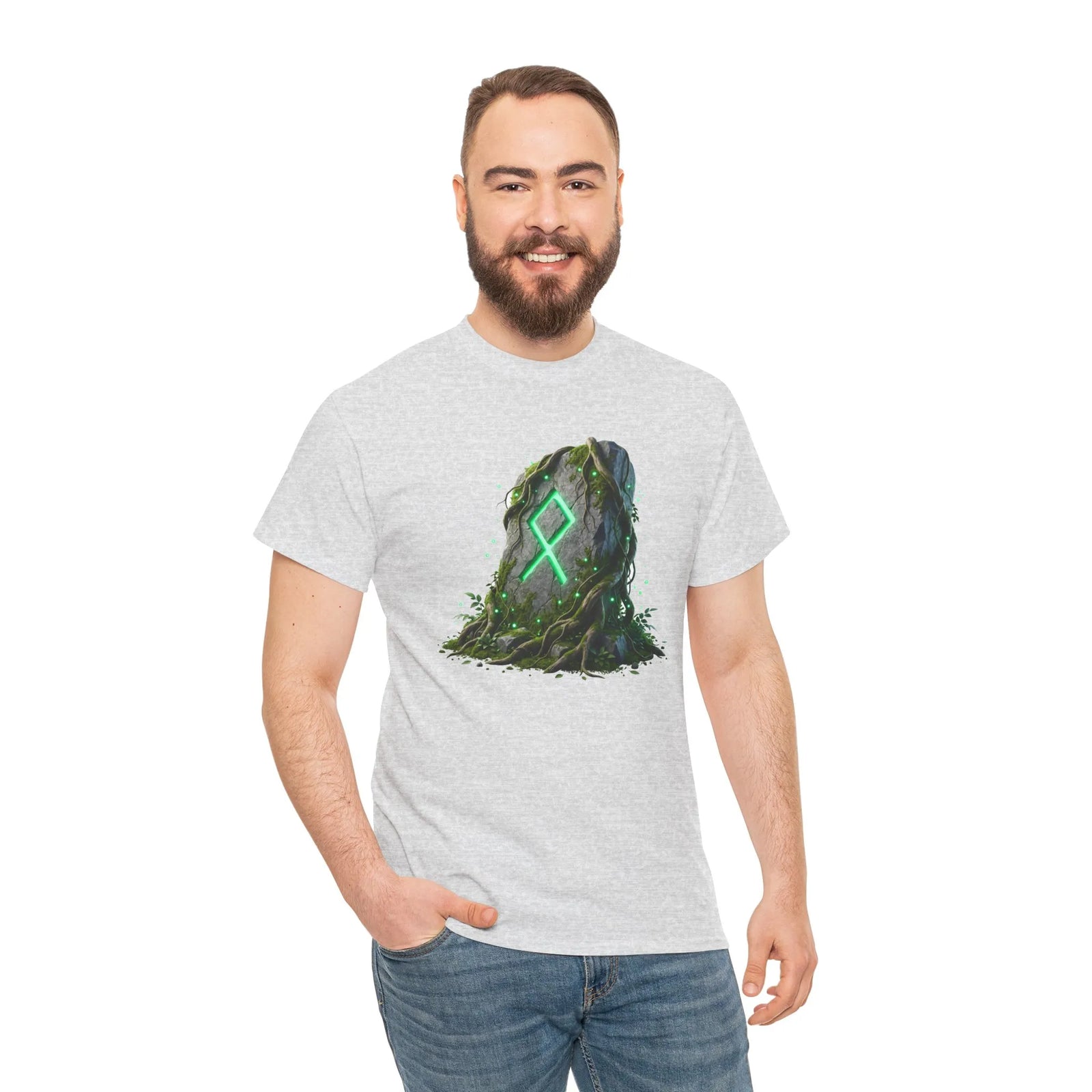 Othala Rune Ancestral Home T-Shirt - Heavy Cotton Classic Fit Tee - Unisex White
