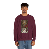 The Sun Tarot Card Sweatshirt - Heavy Blend Fleece Crewneck - Unisex White
