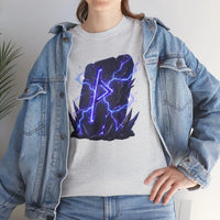 Thurisaz Rune Lightning Graphic T-Shirt - Heavy Cotton Classic Fit Tee - Unisex White