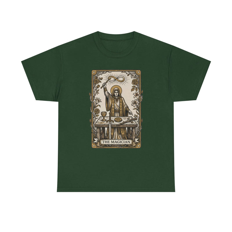 The Magician Tarot Card T-Shirt - Heavyweight 100% Cotton Classic Tee - Unisex White