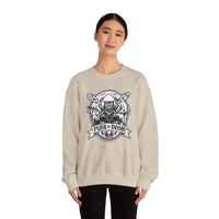 Heavy Metal Rocker Cats Drummer Sweatshirt - Heavy Blend Cotton Blend Crewneck - Unisex White