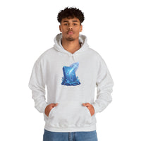 Tiwaz Tyr Sword Graphic Hoodie - Classic Fit Pouch Pocket Fleece - Unisex White