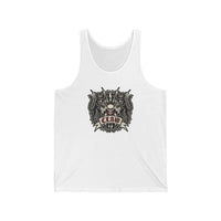 Heavy Metal Rocker Cats Band Crest Tank Top - Lightweight Jersey Retail Fit - Unisex Athletic Heather