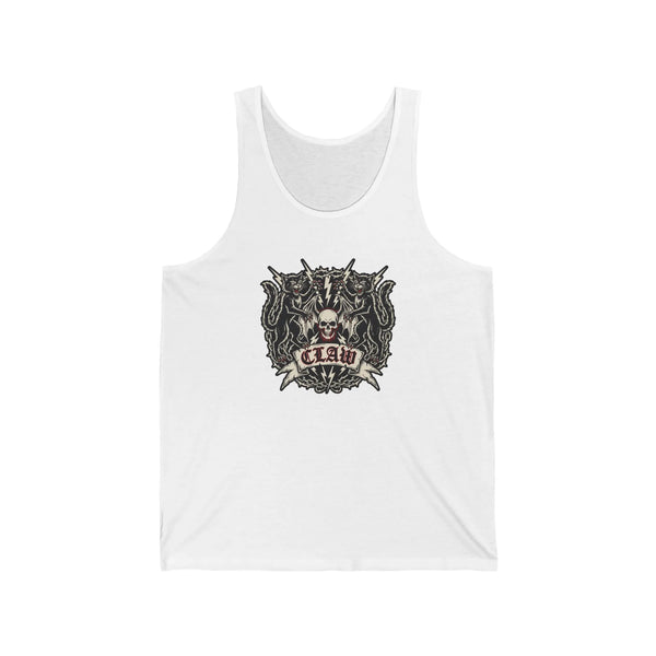 Heavy Metal Rocker Cats Band Crest Tank Top - Lightweight Jersey Retail Fit - Unisex Athletic Heather